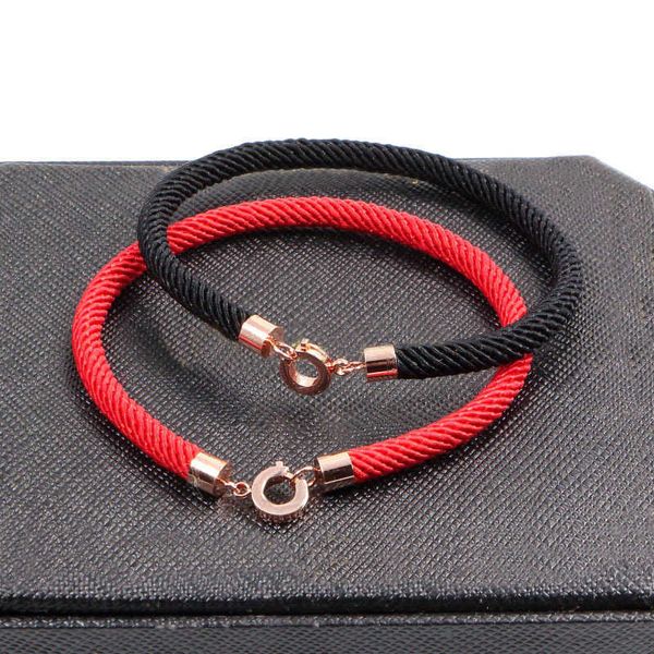 Treasure Gold Rose Home Rossa Bracciale Primordiale Anno rosso/nero Coppia in acciaio inossidabile Preservazione