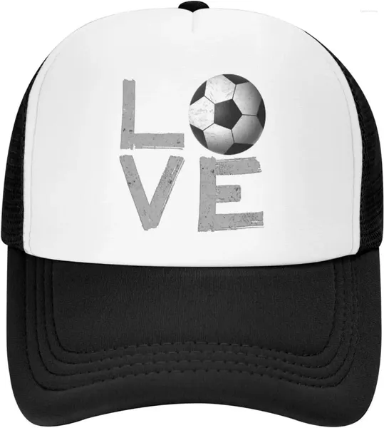 Ball Caps Love Soccer Soccer Mesh Baseball Cap Regolabile estate Outdoor per camionista per adulti Snapback Dad per uomini Donne Protezione solare