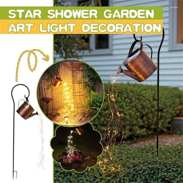 Decoração de jardim decoração de estrela ao ar livre, tipo de chuveiro, lâmpada de jardinagem leve decoração de solar led de solar