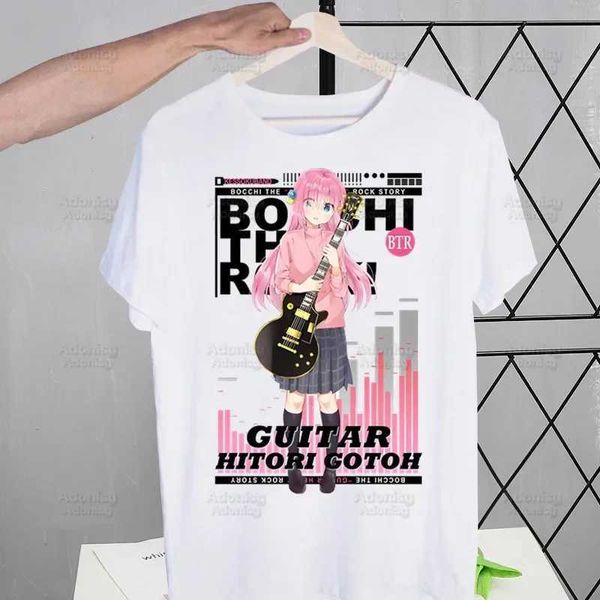 Herren T-Shirts Bocchi The Rock T-Shirts Sommer Männer/Frauen Hip Hop Lustige Print Kessoku Band T-Shirt Hitori Gotou T-Shirts Kurzes Slve Tops T240425