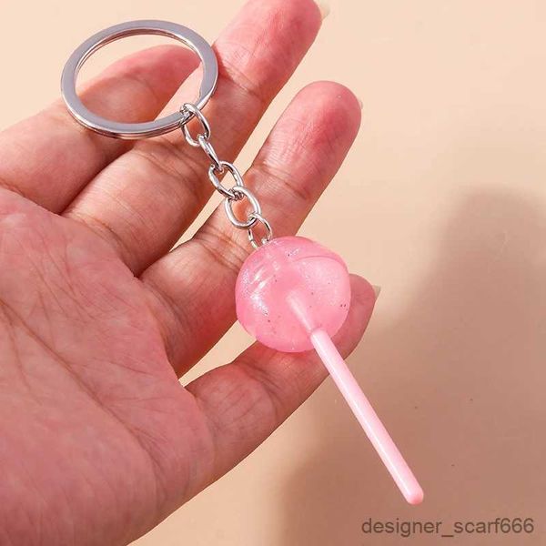 Tornari Cangole Candy Candy Color Resin Lollipop Keechchain for Kids Simulation Food Keyrings Pendiali per borse Caramine Catene Dispositivo Accessori fai -da -te Accessori