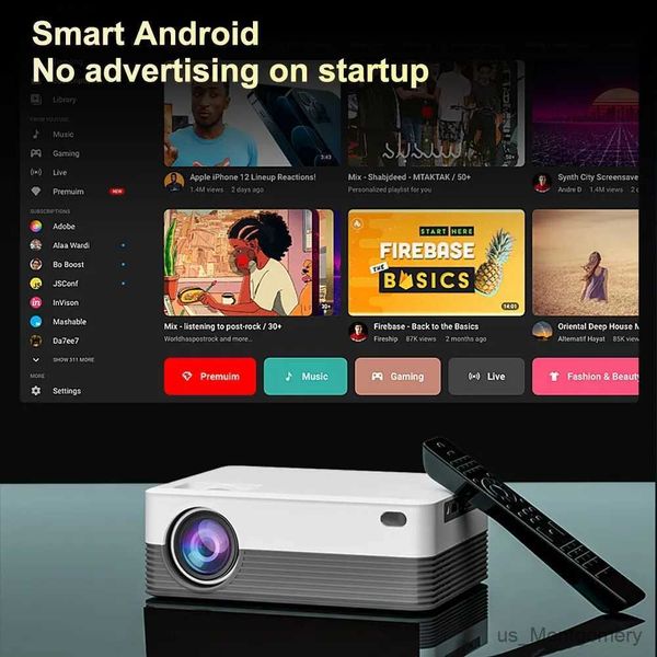 Projectors P35 1080p Full HD Video için Protable Mini Projektör Dijital Projetor 5G WiFi Android Projektör 6000 Lümenler Ev Sineması Kampı