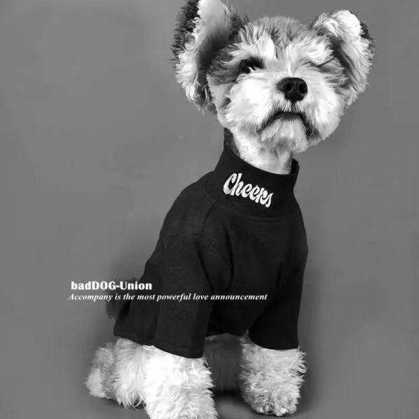 Hemden schwarze Stickereien einfache Basishemdhirte Hunde Kleidung FODEL FODE KAWAII SILLE HUNDE KOMBELE
