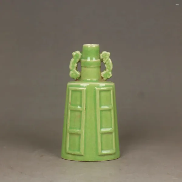 Bottiglie Canzone cinese Chai Kiln Green Green Glaze Porcelana Forma a campana piatta Vaso 5,9 pollici