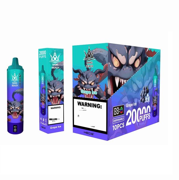 Bang Beach 20000 Puf Puf Tek Kullanılabilir Vape Örgü Bobin 850mAh Tip-C 35ml Önceden doldurulmuş Pod 20K E Sigara Vape