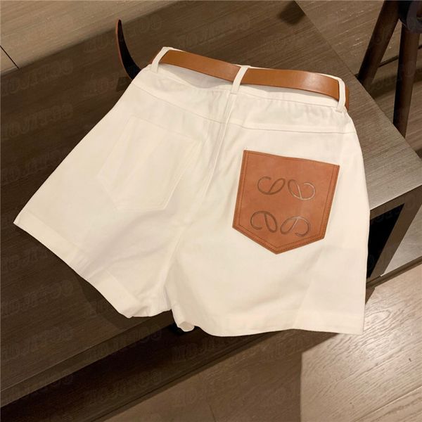 Designer pantaloni corti per donne marca di moda casual pantaloncini bianchi sciolti estivi femminile jeans pantalone con cintura