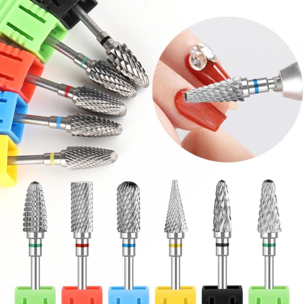 Bits Tungsten Carbid Bit Bit Bit Manicure Drills para moagem de máquina Cutter unhas Burr Pedicure Acessories Ferramenta #WGT0125