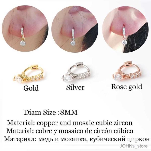 Leghielier penzolante New Ealte Eye Knot Knot Fasm Circle Circle Huggie Earring Stupt Rose Gold Silver Color Mosaic CZ Mini Earring Women Women BEGIE BRINCOS