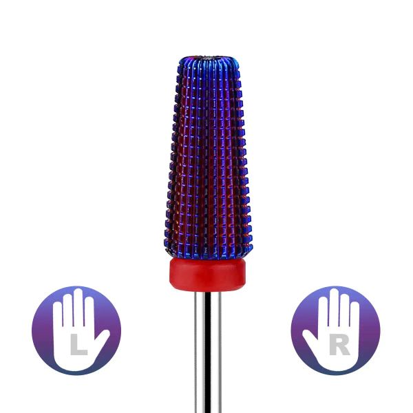 Pezzi viola 5 in 1 trapano per unghie pezzi in carbide per trapano manicure bcetta 3/32 