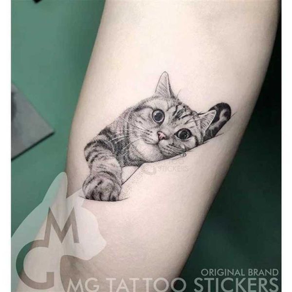 TATTOO TRASFERIMENTO Tatoo impermeabile gatto giapponese Cinetto braccio per animali domestici semi permanente tatuaggio gatto animale divertente tatuaggio tatuaggi tatuaggi temporanei per uomini donne 240426