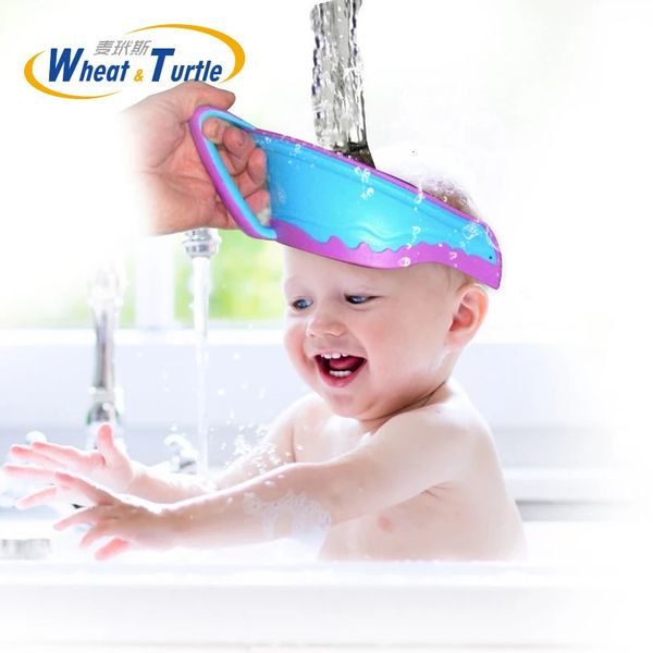 Saç yıkama şampuan kalkanı su geçirmez sıçrama koruma bebek çocuklar için bebek çocuklar banyo vizör şapka ayarlanabilir duş koruma kapağı 240412