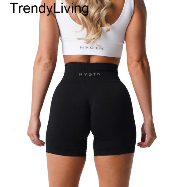 Neues Yoga -Outfit Nvgtn Lycra spandex Solid nahtlose Shorts Frauen weiche Trainingsstrumpfhosen Fitness Outfits Hosen Fitnessstudio Yoga Shorts