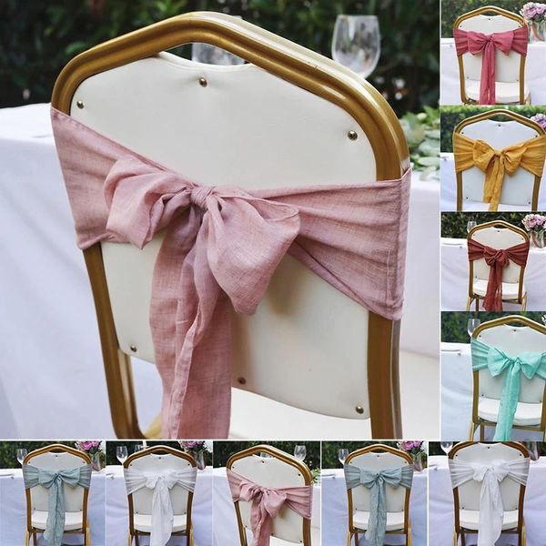 Chaves de cadeira 1pc Sash Crystal Birche Bow Knot Wedding Birthday Party El Decoration Wholesale Snow Shimmer Silk Band