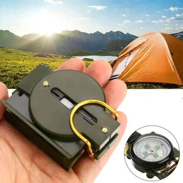 Compass 2023NewPortable Compass Militar ao ar livre Camping dobrável Compass Green Hucking Survival Trip Trip Precision Navigation Expedition Tool