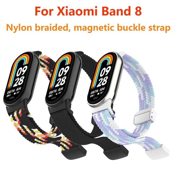 Guarda le fasce adatte a Xiaomi 8 braccialetti in nylon Crazzine intrecciate fibbie magnetiche Lussuose personalità e cinturini di sostituzione Xiaomi 8 240424