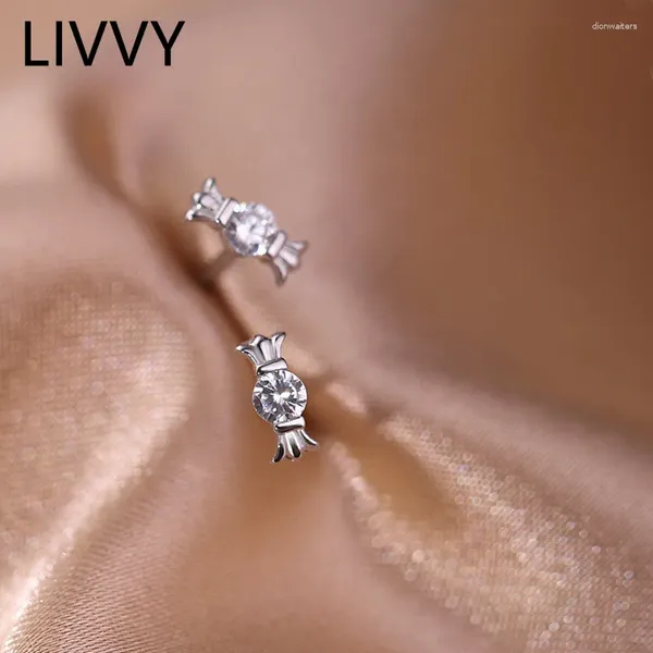 Серьги -герметики Livvy 2024 Сладкие вкусы, такие как конфеты циркон, маленькая для женщин, изящные украшения ручной работы