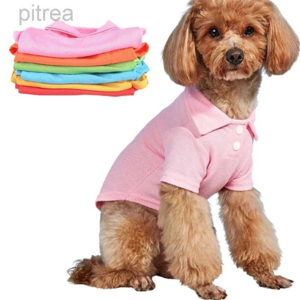 Abbigliamento per cani camicie per cani primaverili 6 caramelle gilet polo colletto camicie solide traspirabili chihuahua Yorkshire per camicie casual per cani e gatti D240426