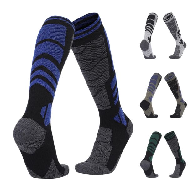Носки мужские лыжные носки Socks на открытом воздухе густая подушка термическая комфорта Merino теплое колено высокое носок для альпинизма