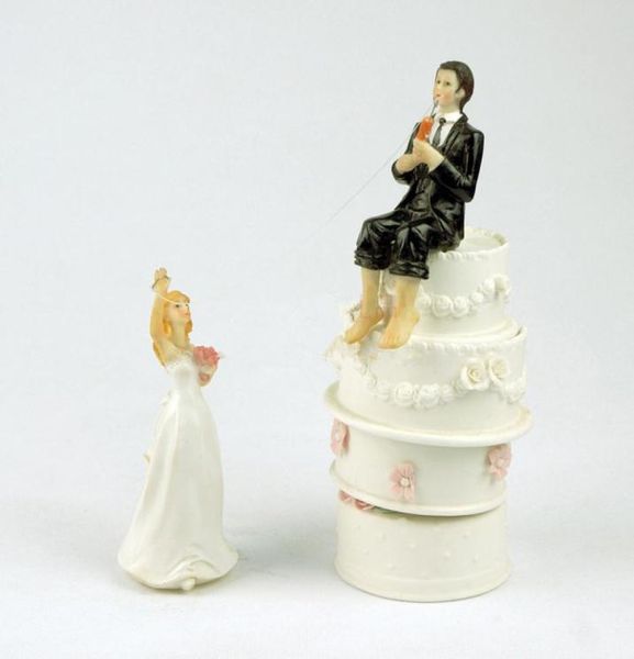 Toppers Decorazione della decorazione per matrimoni rassegna le figurine della pesca da sposa da sposa da sposa souvenir nuovo bomboniere di nozze che vendono WE4227703