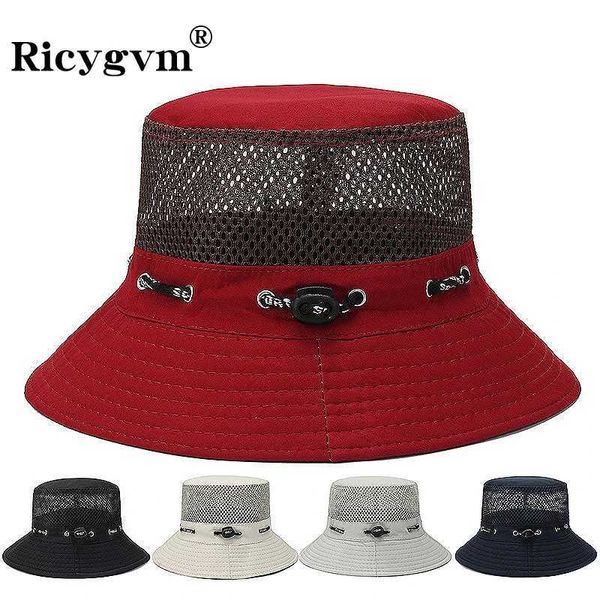 Breite Krempe Hüte Eimer Hüte Unisex Sommer Sonnenhut Fashion Mesh Eimer Hut Solid Color Fisherman C für Männer Frauen Outdoor -Reise Sonnenschutzhaube Visors J240425