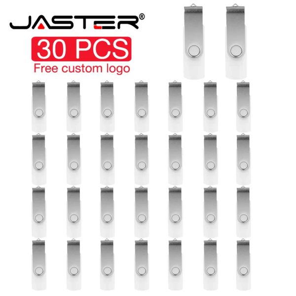 Drives JASTER 30 PCS LOT USB Flash Drive 128 ГБ вратательную палочку с памятью 64 ГБ Typec 2 в 1 -й ручке 32 ГБ серебряной USB Stick 16 ГБ 8 ГБ 4 ГБ
