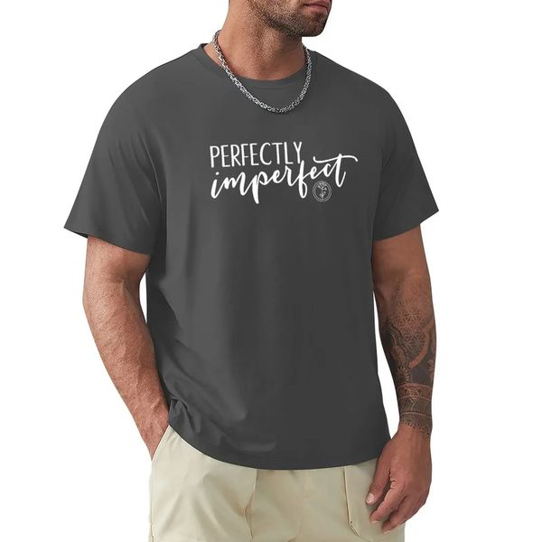 T-shirt de flor branca perfeitamente imperfeita para uma edição de menino, camiseta simples, homem 240425