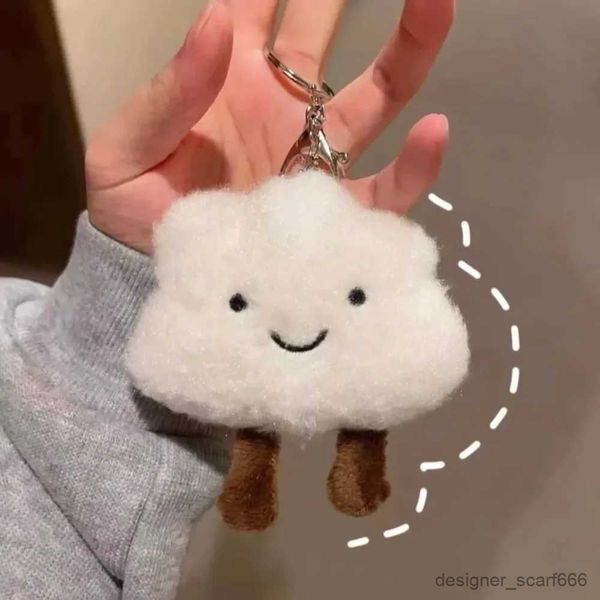 Tornari Vicole 1pc Plush White Cloud Keyring for Women Cotton Bottled Boll Toy Chain Chain Charms Charms Chains Catane Coppia Friend Coup