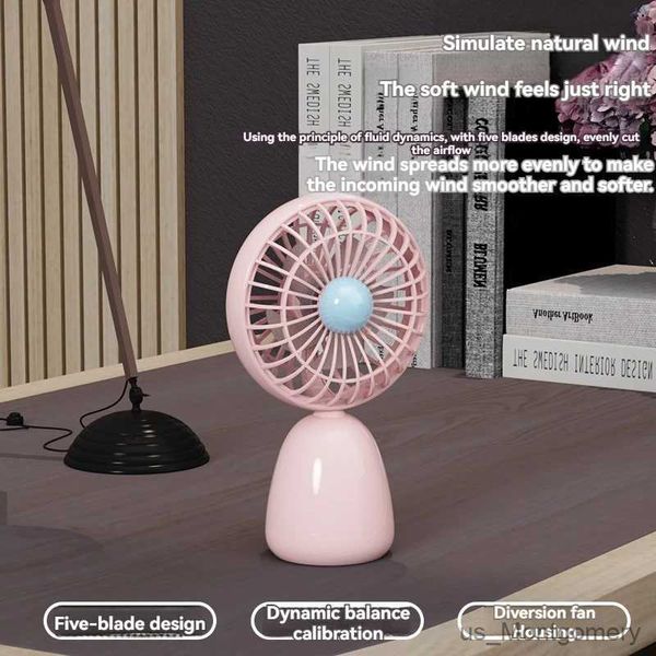 Ventiladores elétricos desenho animado silent elétrico fã portátil portátil USB Charging Desktop Mini Small Fan