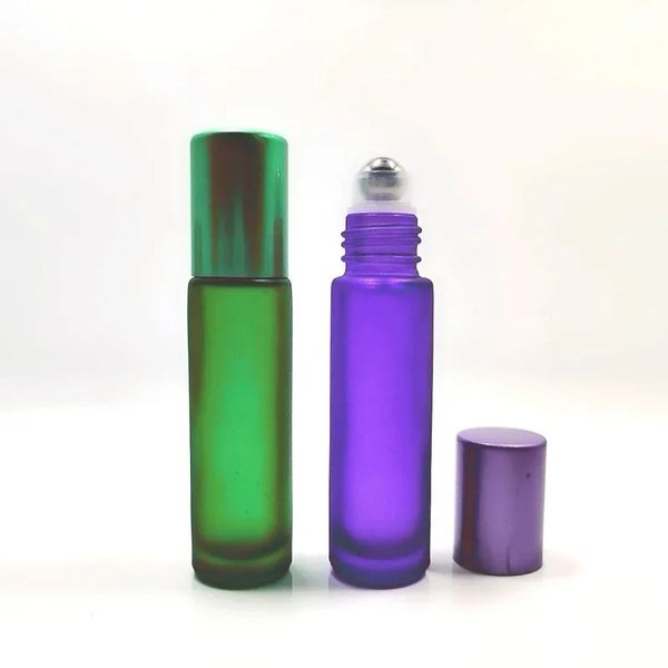NEU 1PC DICK 10 ml Gefrertete Glasrolle auf Flaschen natürliche Edelstein -Roller -Kugel ätherische Ölfläschchen leer nachfüllbare Parfümflasche für natürliche