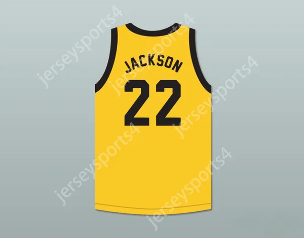 Custom Nay Name Mens Youth/Kinder Phil Jackson 22 Williston High School Coyotes gelbes Basketball-Trikot Top S-6xl