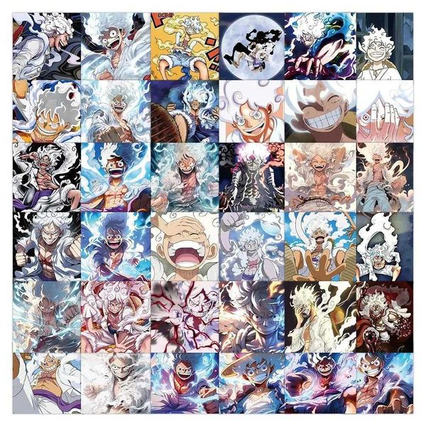 Trasferimento di tatuaggi 10/30/54pcs Cartoon One Piece Adesivi anime Decali impermeabili Decali per laptop Skateboard Motorcycle Telefono Auto Cool Adesivi Cool 240427