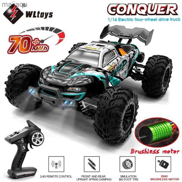 Carro elétrico/RC Wltoys 1 16 70km/h ou 50km/h Carro RC de tração nas quatro rodas com controle remoto LED Childrens Drift Monster Truck vs 144001 Toyl2404