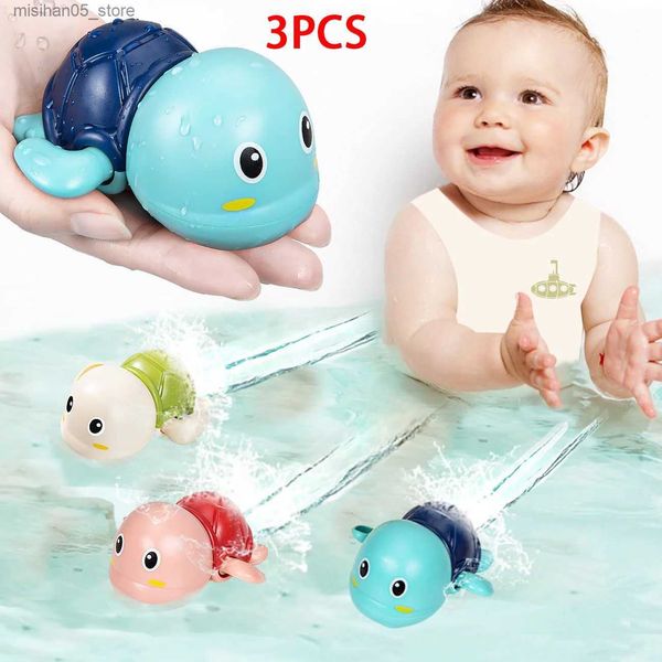 Areia tocar água divertida 3 Bathtub Toys Clockwork Banheiro de banheiro fofo Tartaruga infantil Games clássicos da praia Q240426