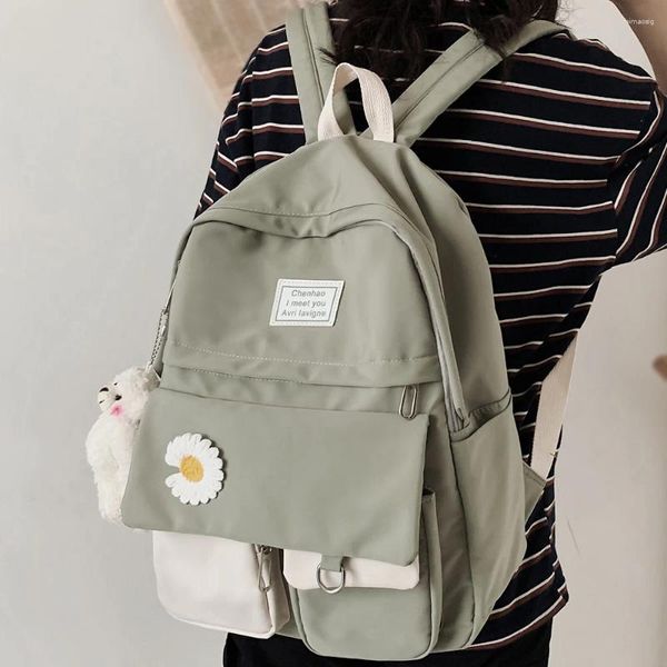 Schultaschen Girl College Student Rucksack Süßes Blumen Nylon Frauen Tasche Lady Kawaii weibliche Modebuch Trendy Travel