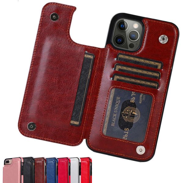 Crazy Horse Muster PU Leder Brieftasche Hülle für iPhone 15 und 13 Pro