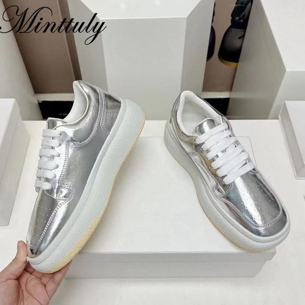 Sapatos casuais designer britânico feminino de dedão de dedão espelhado espelhado prata prata preto formal profissional estilo preparatório g