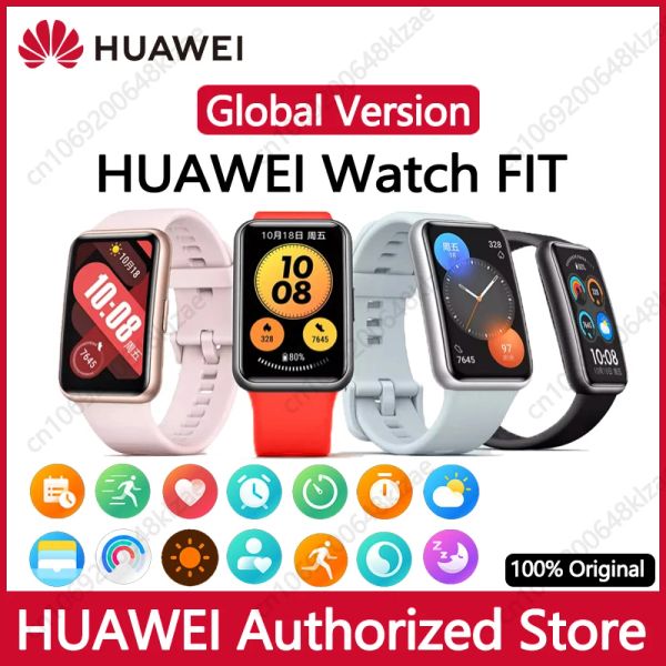 Acessórios Huawei Watch Fit Smart Watch GPS 1.64 '' AMOLED GLOBAL VERSÃO SPO2 10 Dias Bateria GPS 24hour