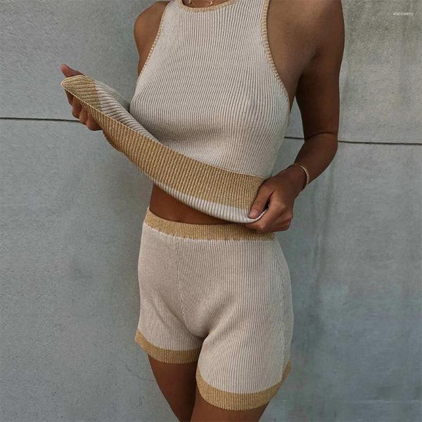 Женские спортивные костюмы Slim Vest Gold Trrunk Trunk Sweater Set Solut