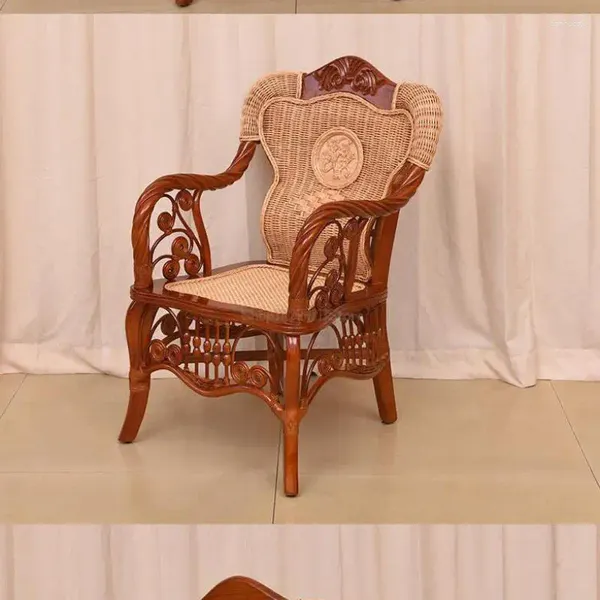 Campmöbel Indonesian Real Rattan Chair Dreiköpfig Set Chinese-Stil-Balkon-Tisch und ungezwungener Haushalt kleiner Kaffee