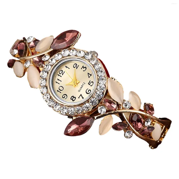 Armbanduhrenbeobachterinnen -Kristall -Quarz -Uhr -Uhr -Zifferblecher -Strass -Armreif -Armreifen -Uhren Eting und Dating