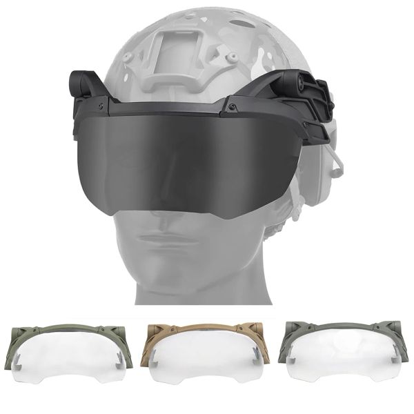 Segurança Tactical Airsoft Capacete Guia Guia Máscara de Rail para Capacete rápido Virar máscara protetora Anti nevo