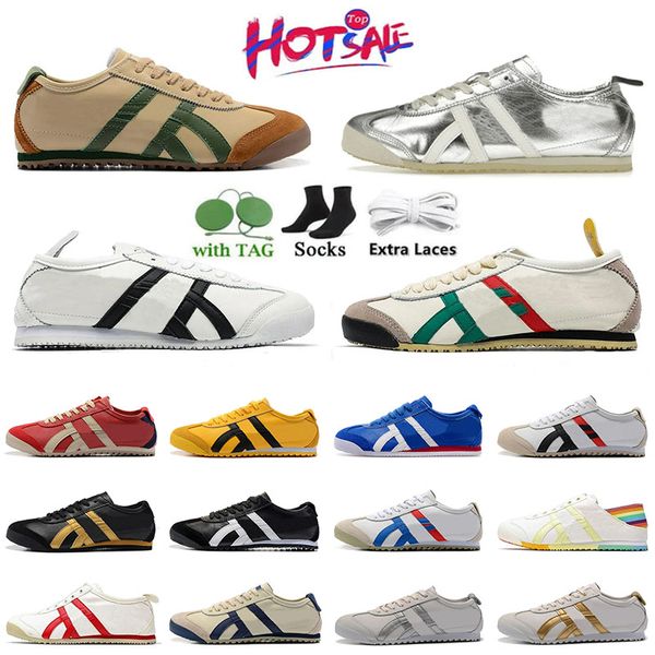 Nuova Tiger Mexico 66 Donne Onitsukass Designer di stile di vita casual Scarpe casual Mens Womens Green Green Beige Sport Sports Atletico Piattaforma a bassa moda Sneaker