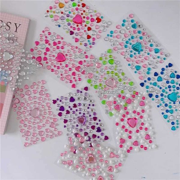 Tattoo Transfer Acrylkristallaufkleber Selbstkleber Diamond Gesichtsaufkleber Strass Lidschatten Aufkleber Juwelen für Kinder Spielzeug DIY Dekoration 240427