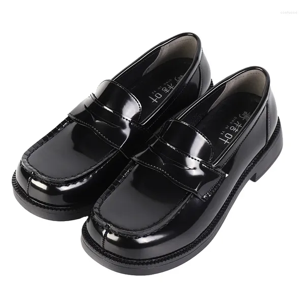 Lässige Schuhe jk Uniform Lolita Kawaii Abnehmbare Bogenschule für College Girls PU Tea Party Square Zeh Low Heel Loli