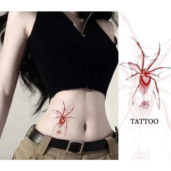 Tattoo Transfer 2023 Darkly Rose Spider Водонепроницаемые временные татуировки