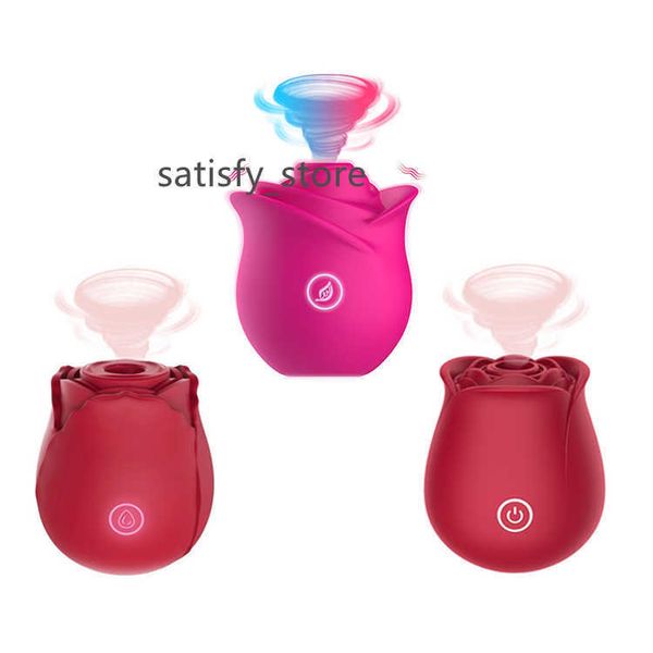 SHEYAY -Hersteller Red Cute Rose -Form Sex Toy Sauger vibrieren rosa Blume Erwachsener der saugende Rosenvibrator für Frauen