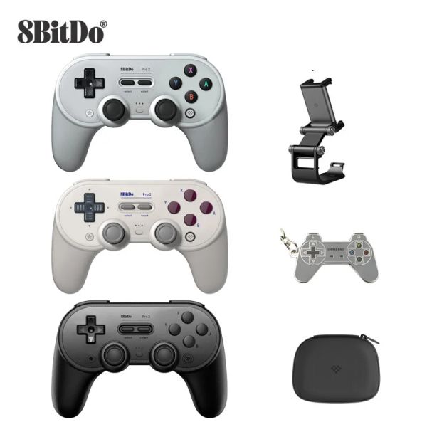 Jogadores 8bitdo Pro 2 Bluetooth Controlador sem fio joystick gamepad para switch PC OS Android Steam Raspberry Pi Acessórios para jogos