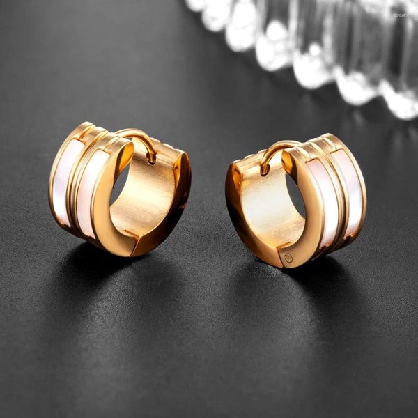 Orecchini a cerchio Brand Shell Natural Women Fashion Jewelry Gift Wholesale 2 colori Gold/Platinum rotondo di alta qualità