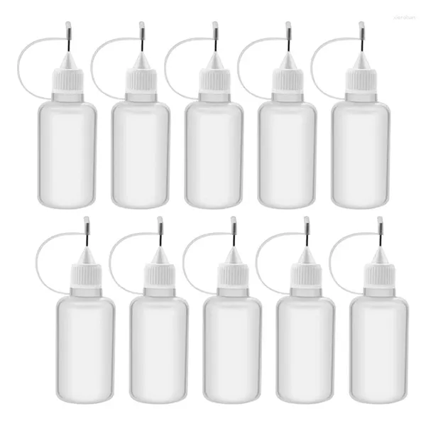 Garrafas de armazenamento 60pcs 30 ml de plástico com ponta de gotas de gotas de gama de garrafa com tampas de agulha para cola diy