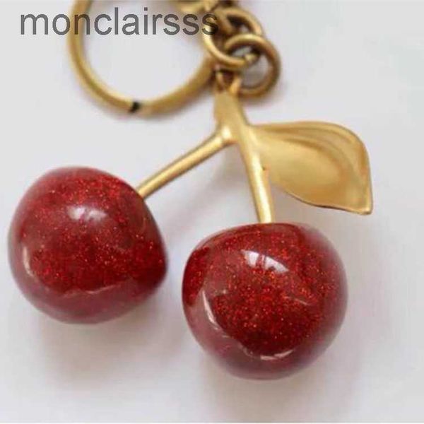 Keychain Crystal Cherry Styles Red Color Mulheres Meninas Bola Carro Acessórios de Moda Pingente de Moda Decoração de bolsa de frutas HN2B